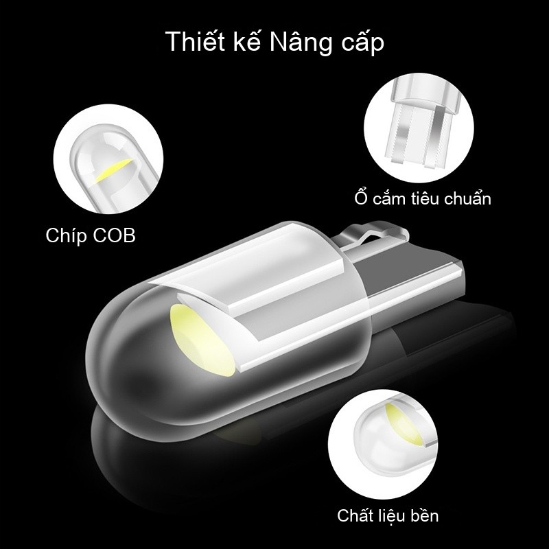 Bóng đèn LED T10 W5W  chất lượng cao, đúc kính như zin, sáng đẹp cho xe hơi Thích hợp cho nhiều loại xe==