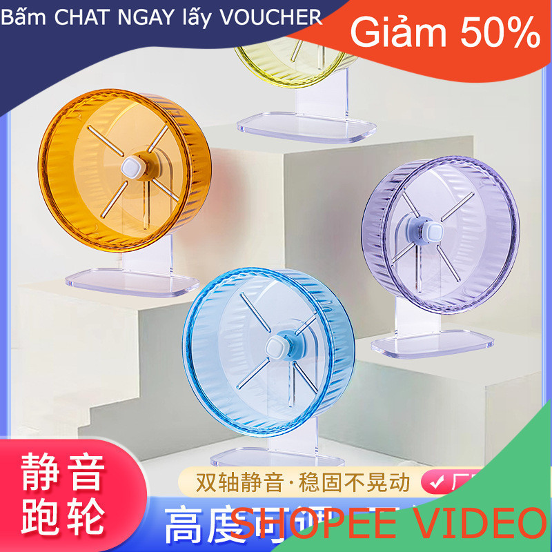 (Ship2tuan) Hamster Bánh xe chạy im lặng bear, winter white Bánh xe chạy Máy chạy Bóng chạy Đồ chơi 