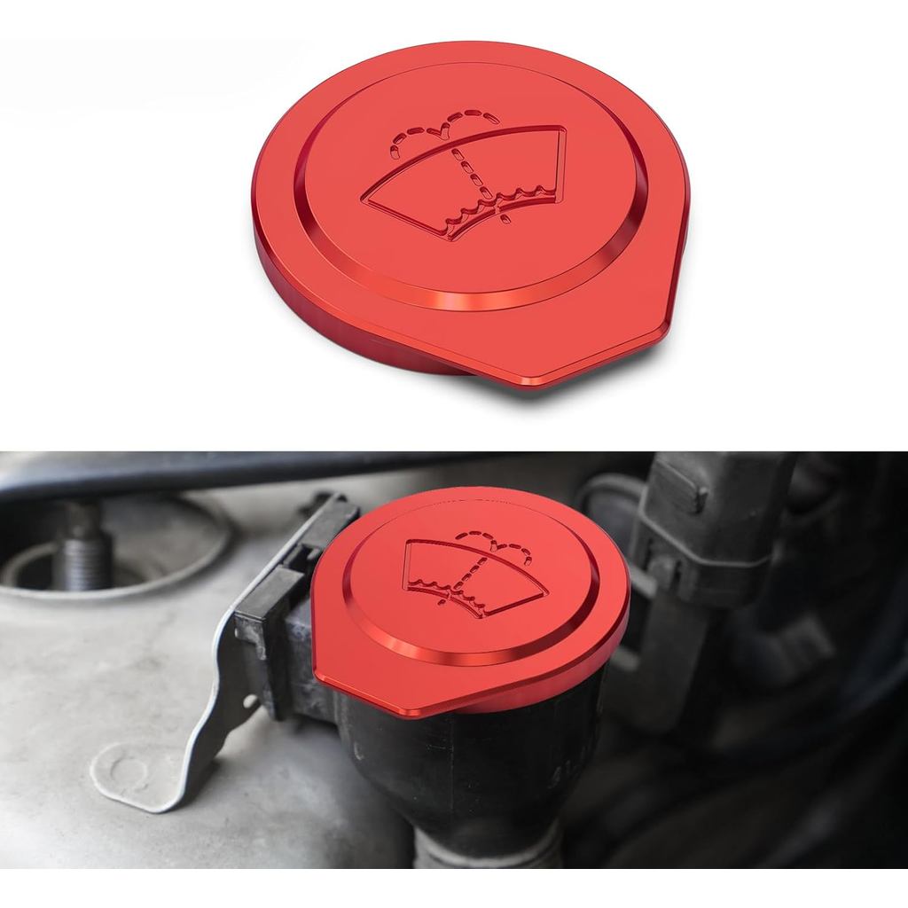 Nắp bình chứa chất lỏng máy giặt Bevinsee, thay thế 61667264145, Tương thích với E90 E91 E92 E93 E81 E82 E87 E88 E84 X1 320i 328i 335i 428i 520i 528i 535i, Nhôm, Đỏ