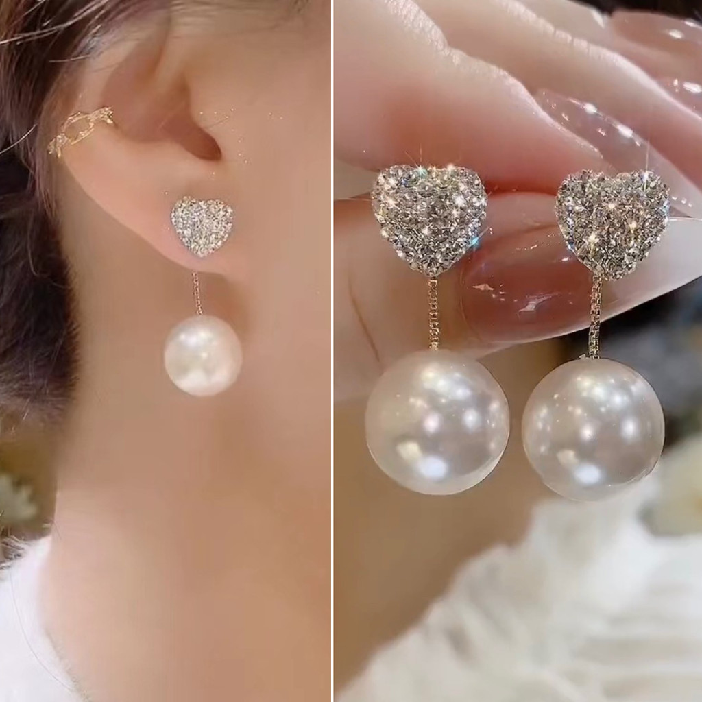 Earings giả ngọc trai độc đáo, hai mặt sang trọng