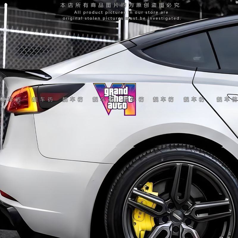 GTA6 Logo Xe Miếng Dán Nhãn Dán GTA5 Logo R Ngôi Sao Trò Chơi Xe Hơi Miếng Dán Phía Sau Tam Giác Cửa