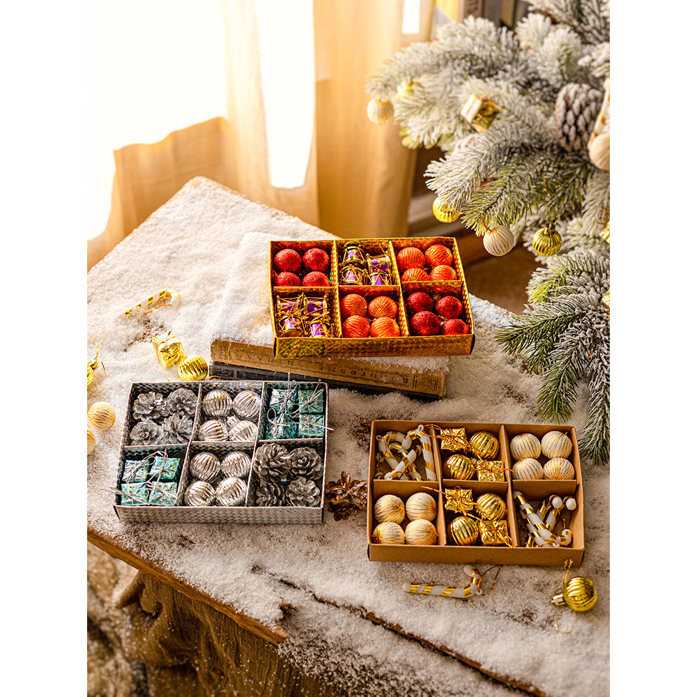 Gói quả bóng đầy màu sắc Juhan Trang trí cảnh cao cấp Cây thông Noel