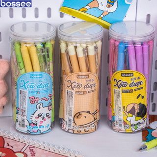  Set Bút Bi Xóa Được 0.5mm Hộp 20 Bút – Nhanh Khô Có Đầu Tẩy Xóa – Mực Không Nhòe Nét Thanh Mảnh Có Hộp Đựng 