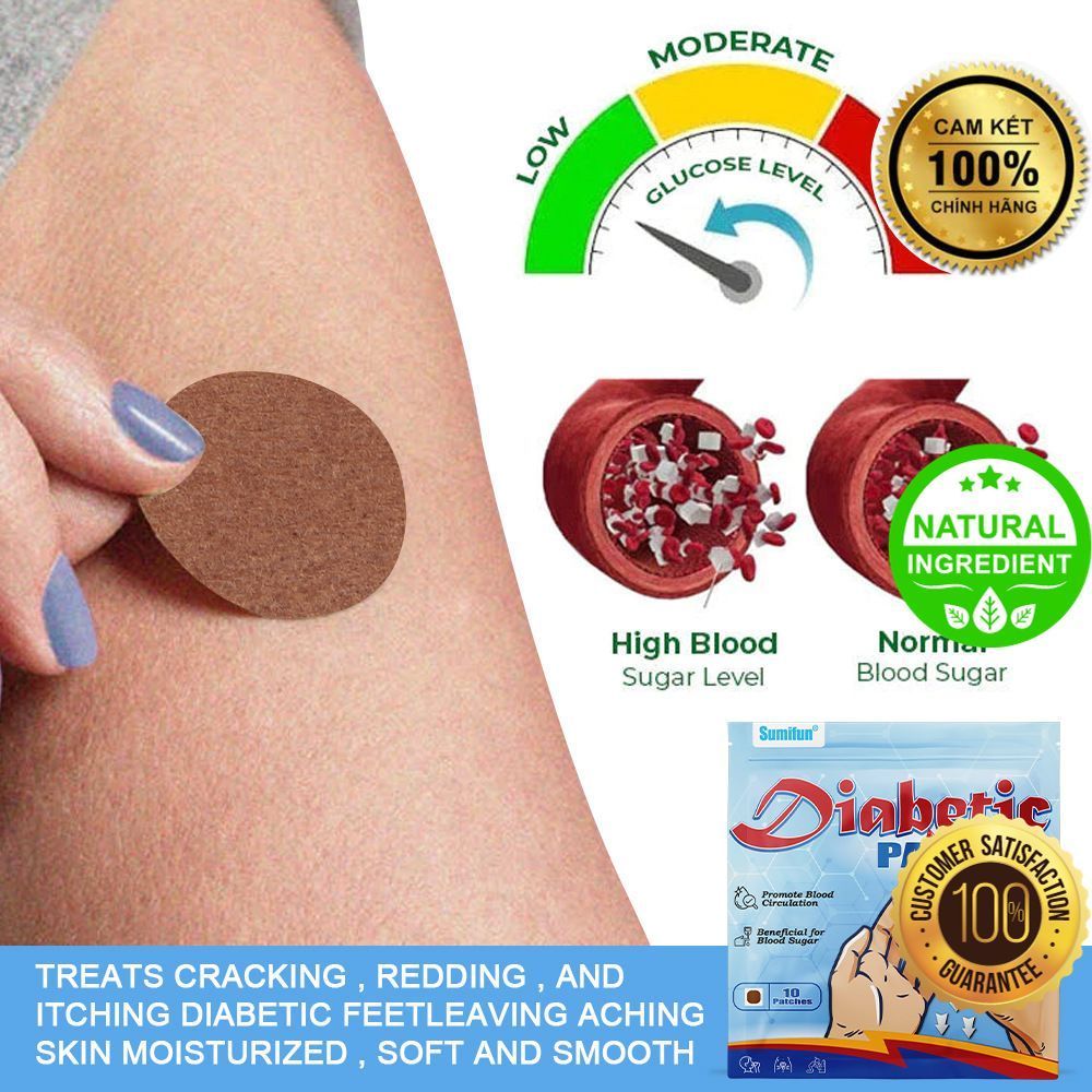 10 MIẾNG DÁN TIỂU ĐƯỜNG–DIABETIC PATCH-100% THẢO MỘC, AN TOÀN CHO GAN THẬN_GIÁ SIÊU SỐC[CHE TÊN KHI 