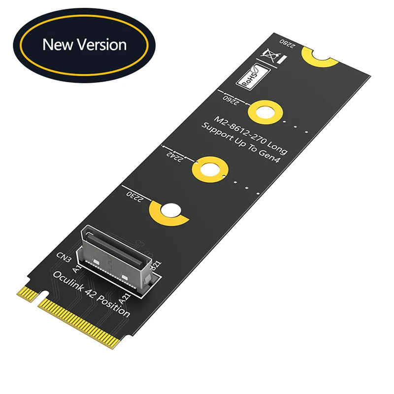 PCIE4.0 Oculink Bên Ngoài M.2 Adapter Board Oculink SFF-8612 Sang M.2 M Key Adapter SSD Ổ Cứng Cho 2