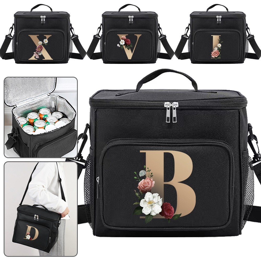 Lunch Bag for Teenage Design Picnic Meal Box Waterproof Lunch Box Gold Letter Printing Series