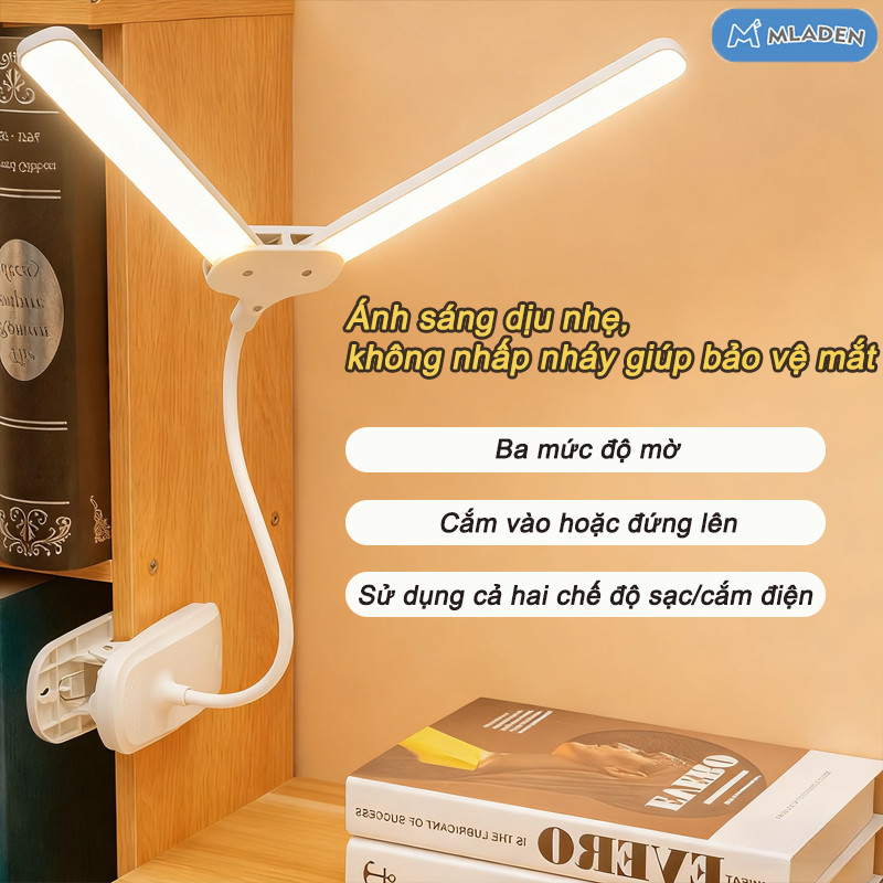 【MLADEN】Đèn LED Để Bàn Đa Năng,Đèn Học Để Bàn Chống Cận Cao Cấp,ba mức nhiệt màu,Ống mềm đa năng 360°