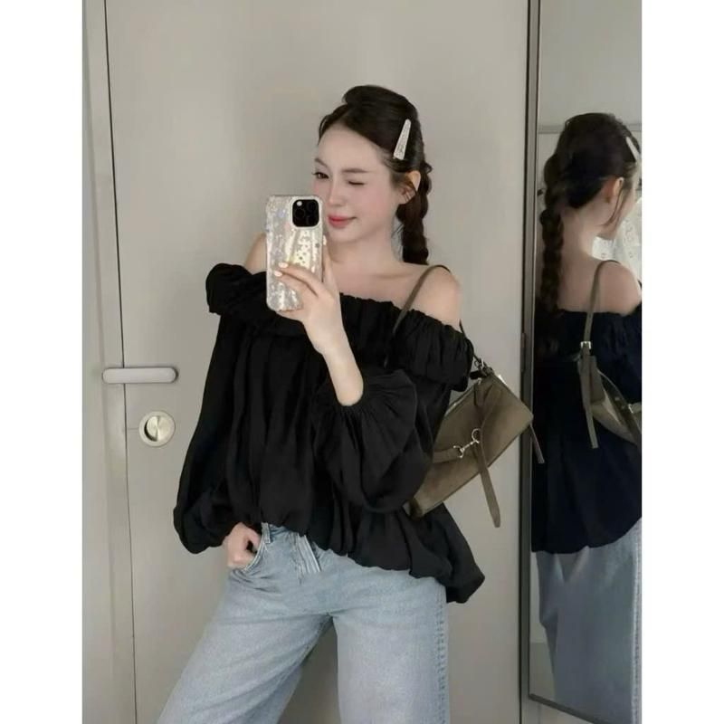 ÁO TRỄ VAI BÍ NHÚN BÈO TAY DÀI CHẤT VOAN TƠ BỒNG BỀNH Kieupham.shop | BigBuy360 - bigbuy360.vn