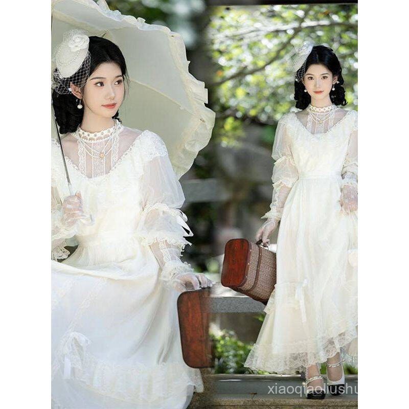 New French Style Dress Vintage Study Abroad Theme Photo Shoot Girl Costume