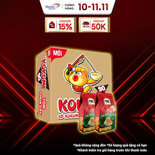  Combo 1 thùng Mì KOKOMI Đại 90 Tôm Chua Cay Gói 90g - Thùng 30 Gói x 90g và 2 Hộp Chà Bông Ponnie Heo Sạch 100g 