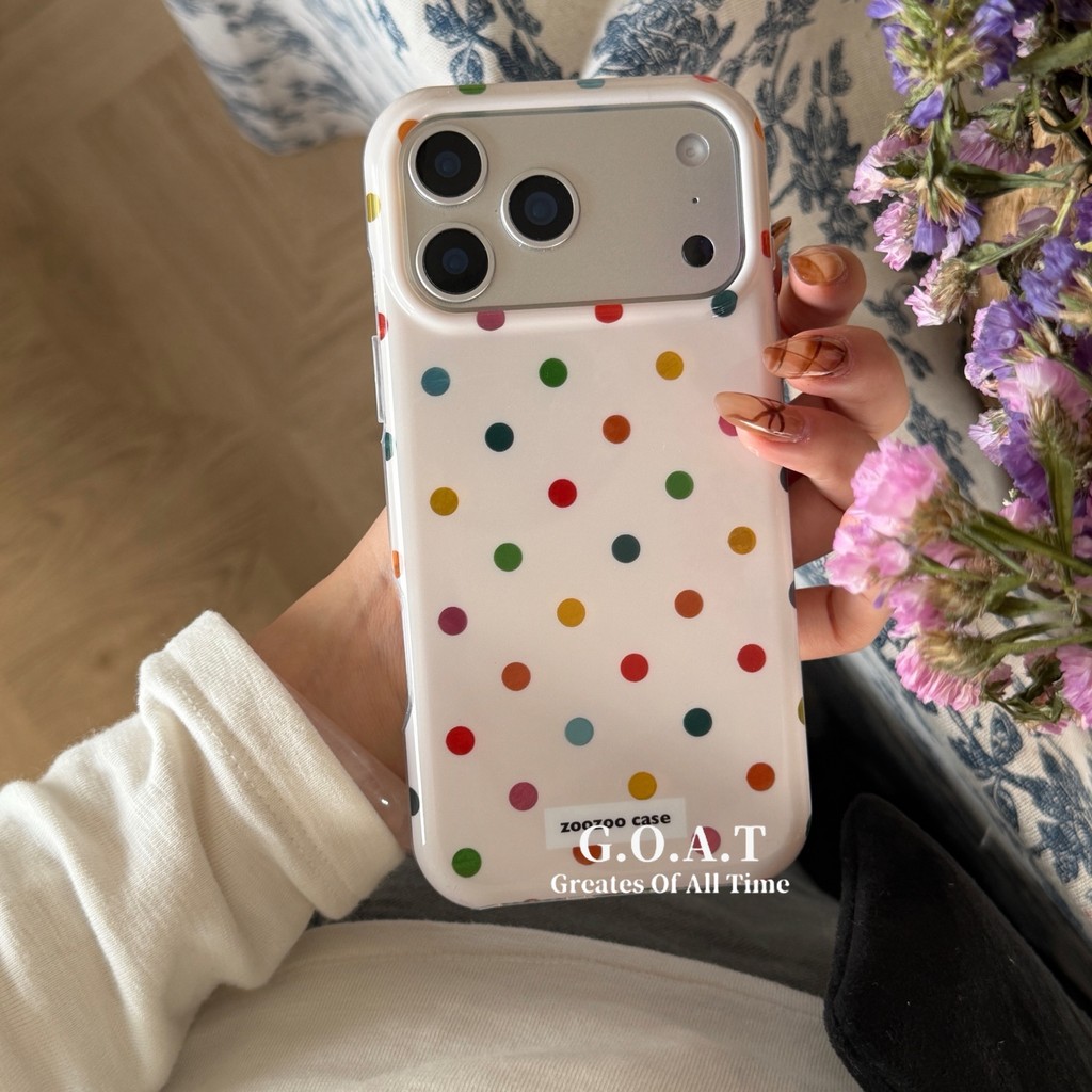 G.O.A.T Vỏ chấm bi đầy màu sắc Tương thích cho iPhone 17 pro max iPhone 17 16 15 13 14 pro max iPhon
