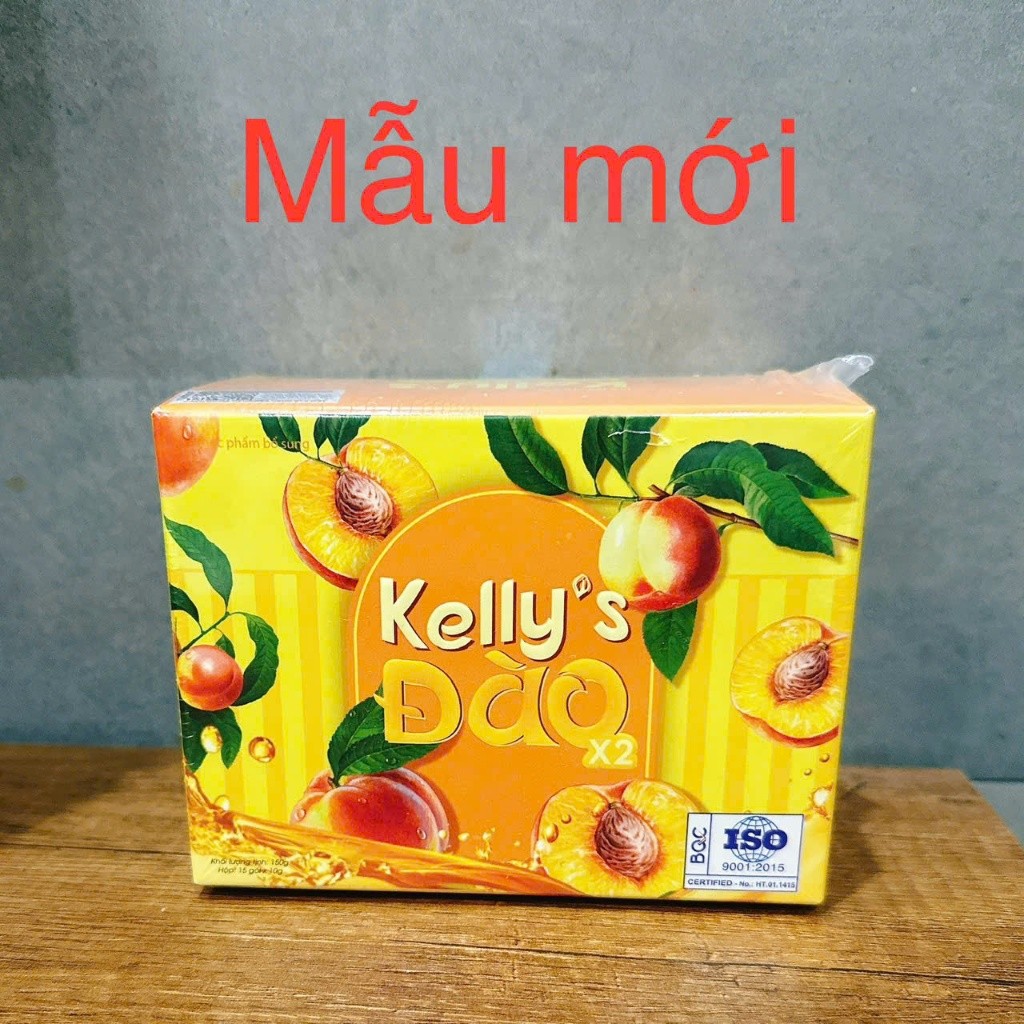 Trà KELLY’S vị Đào , trà giảm cân Kelly Detox, hỗ trợ kiểm soát cân nặng, 15 gói / Hộp mẫu mới (chín