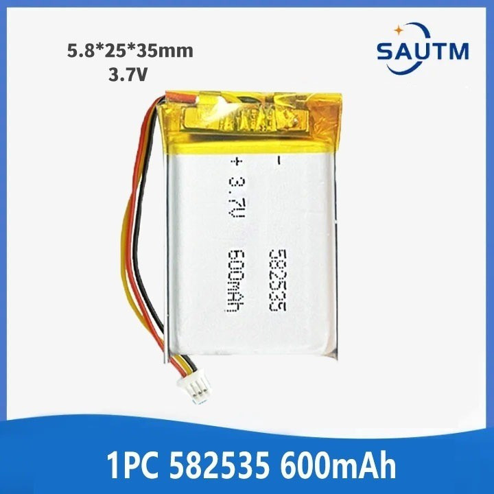 582535 602535 Pin Lithium Polymer Sạc 3.7V 600mAh