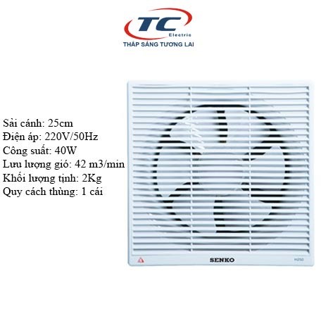 Quạt hút Senko H250 40W (Trắng)