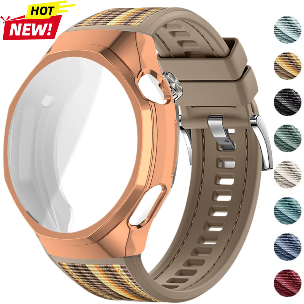 Ốp Lưng TPU 2 Trong 1 + Dây Đeo Cho Huawei GT6 Pro 46 Mm Nylon Dệt Vòng Tay TPU Bảo Vệ Dành Cho Huaw