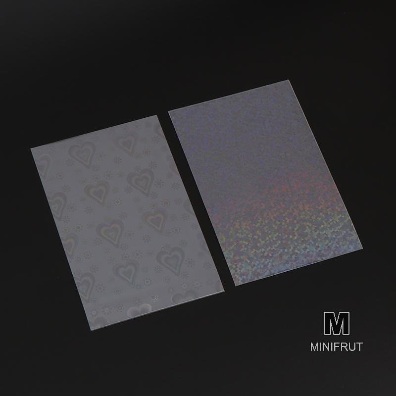 MINIFRUT] 100 Cái / lốc Hình Trái Tim Laser Top Nạp Thẻ TCG Tay YGO Board Game Bảo Vệ Ảnh Thẻ Giao D