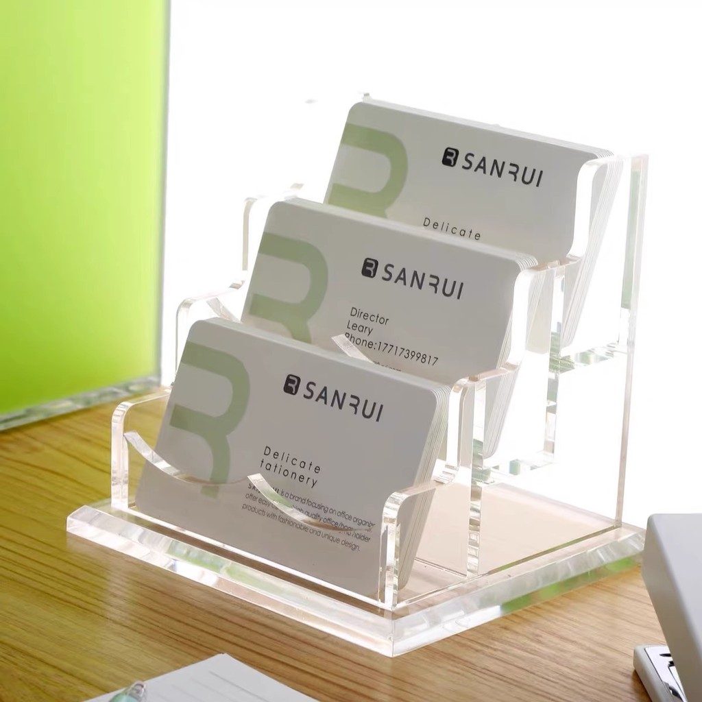 Hot Sale#Acrylic Business Card Holder Creative Business Multi-layer Business Card Storage Box Acryli