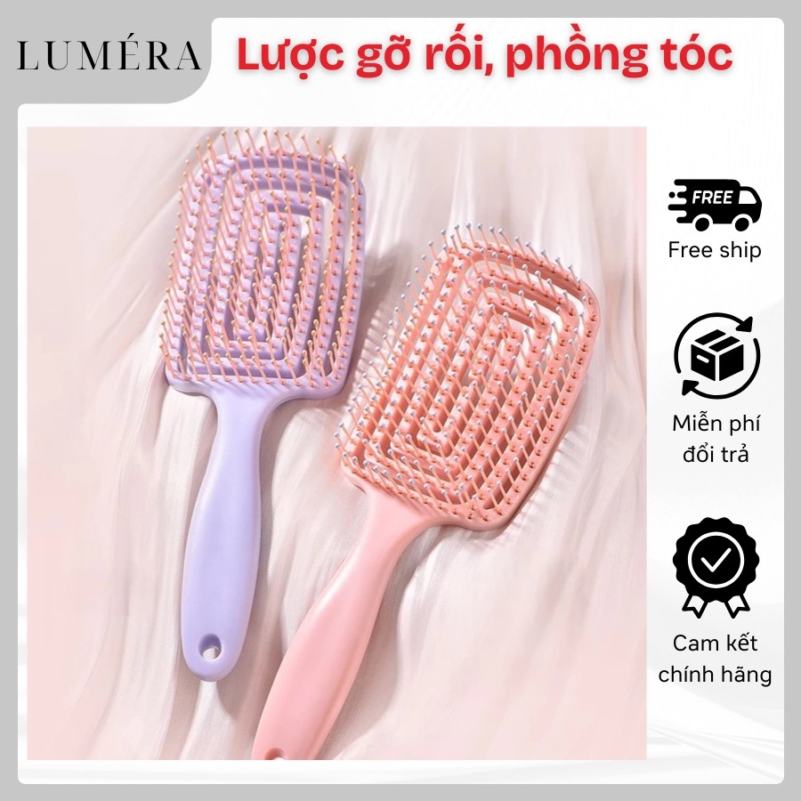 Lược gỡ rối, lược chải tóc làm phồng tóc, lược massage da đầu hình bán nguyệt mềm tạo kiểu dẻo dai