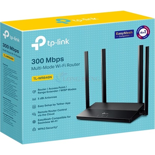 Thiết bị định tuyến mạng không dây TP-Link Router Wifi 4 300 Mbps Multi-Mode Router TL-WR846N - Hàng