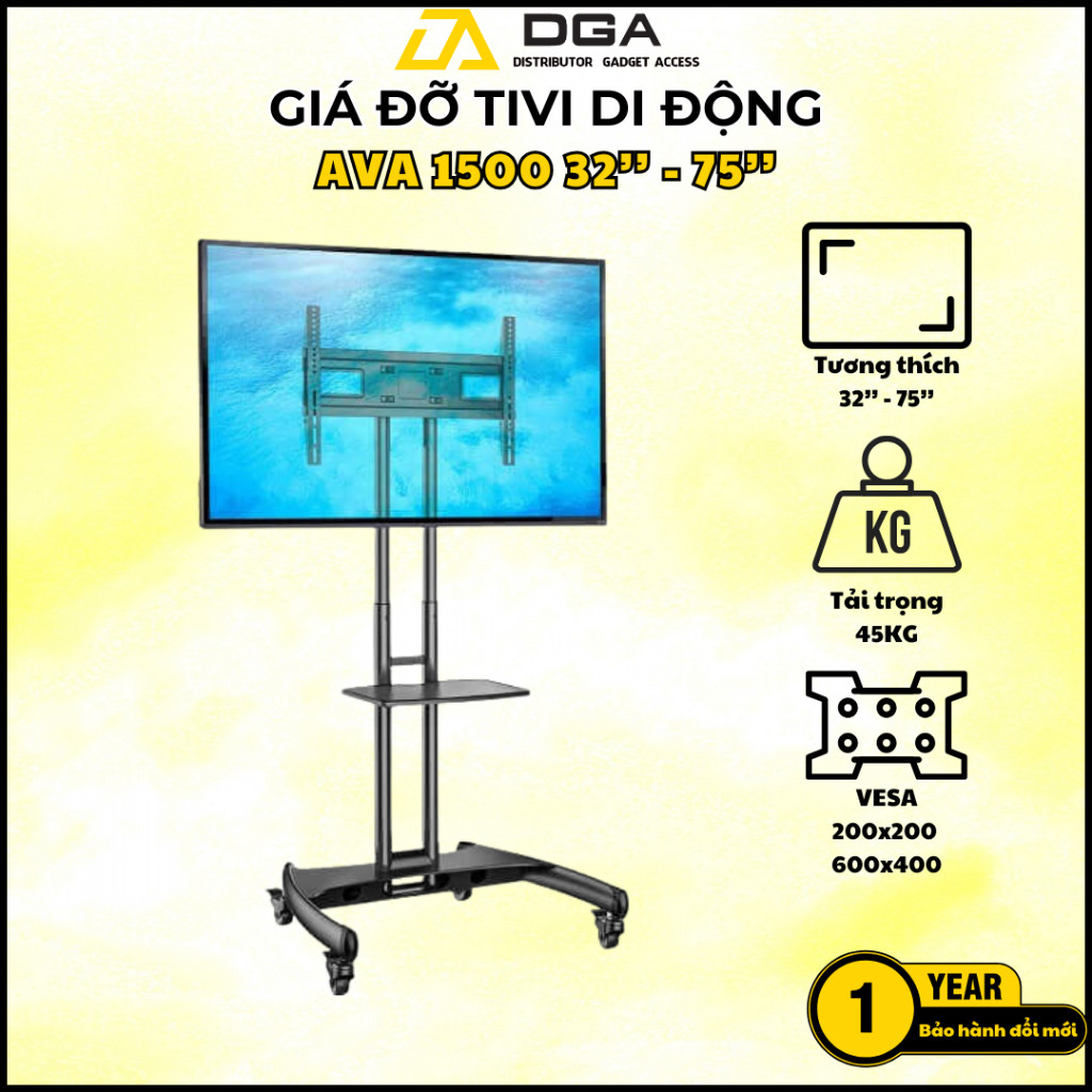 [CHÍNH HÃNG] Giá treo TV di động NB AVA1500 32- 75 INCH - NEW 2025