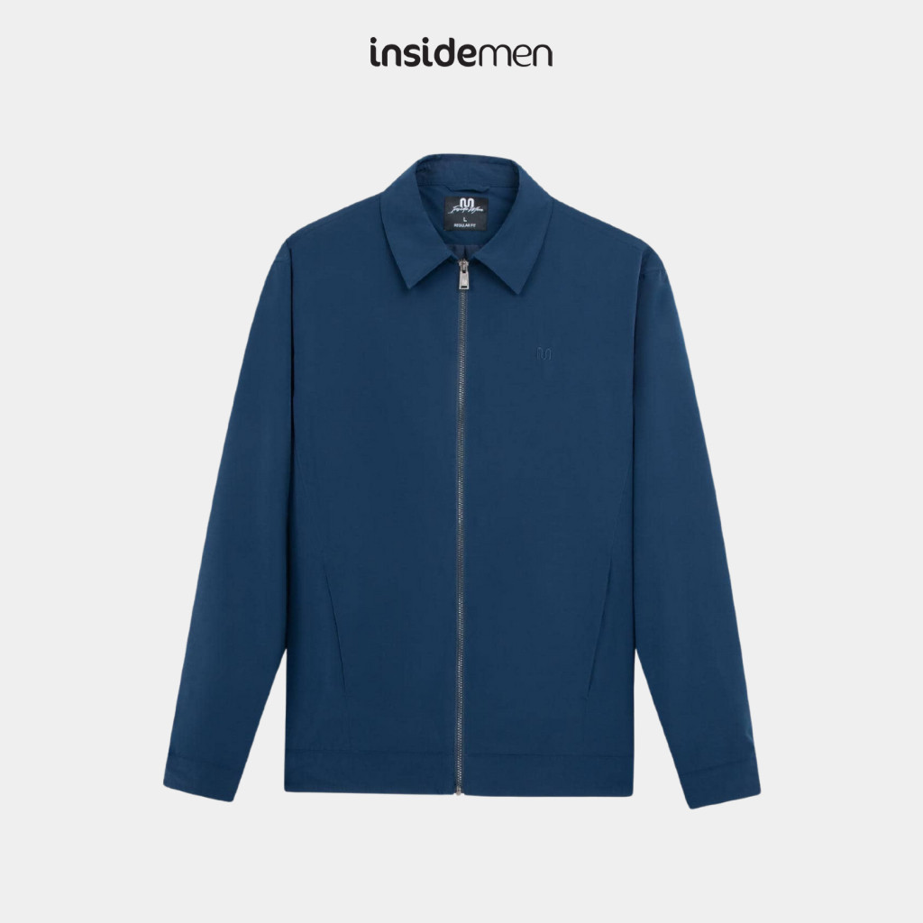Áo khoác gió nam INSIDEMEN 2 lớp cao cấp form Regular Fit cổ bẻ cản gió cản bụi chống thấm IJK018W2