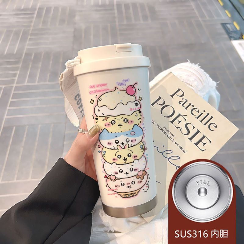 Cốc uống đôi dễ thương Jenga có ống hút cốc cà phê cốc giữ nhiệt dung tích lớn hàng ngày cầm tay học