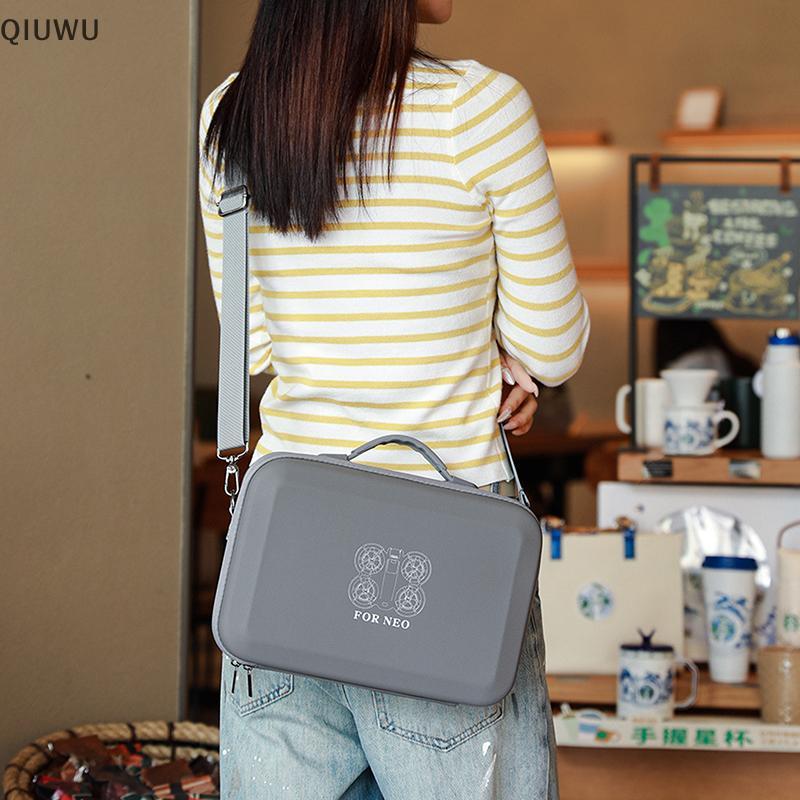 QIUWU Cho Hộp Đựng DJI Neo - Túi Bảo Quản Chất Liệu PU Chống Thấm Nước Cho DJI Neo Fly More Combo, Đ