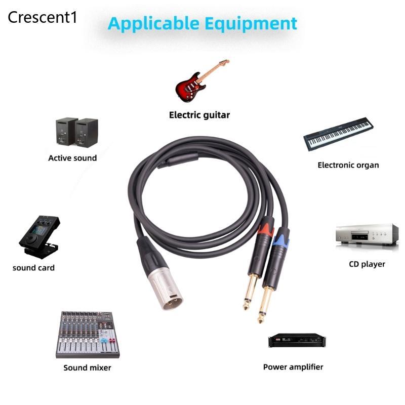 CRE TRS 1 4 In Sang XLR Cáp XLR 3Pin Nam Sang Dual Quarter Inch Nam XLR Đến 6 35mm