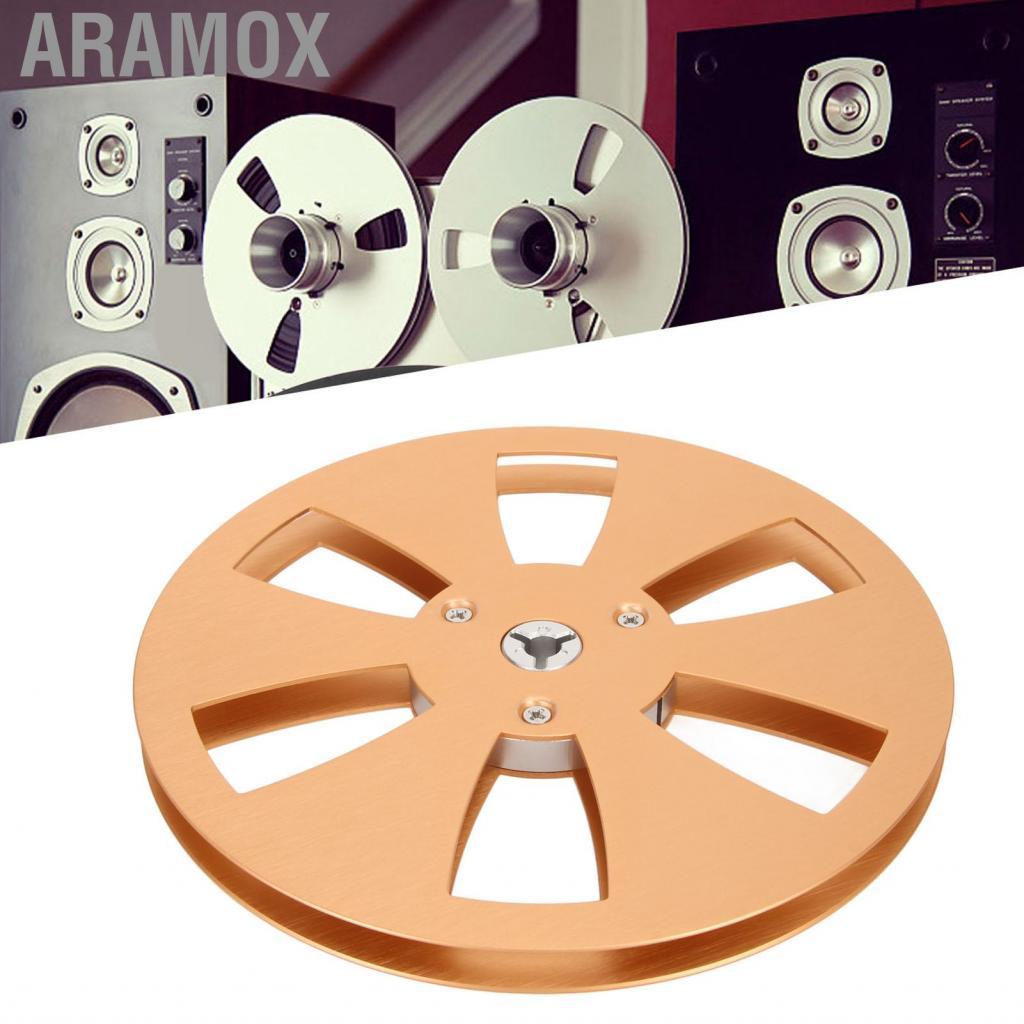 Aramox Trống Takeup reel 7 inch Hợp kim nhôm 6 lỗ Kích thước chính xác Độ ồn thấp cho đầu phát băng 