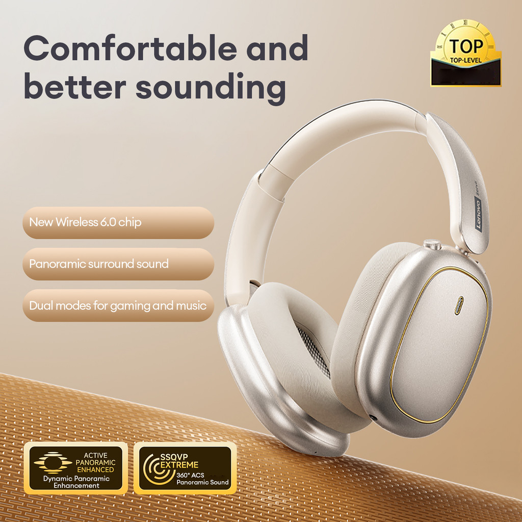 Tai nghe qua tai Lenovo LS102 và tai nghe Bluetooth không dây có âm thanh không gian HiFi và chế độ chơi game 38ms cộng với Mic ENC cho cuộc gọi | BigBuy360 - bigbuy360.vn