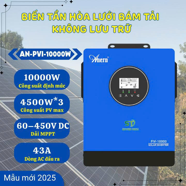 Biến Tần Hybrid Solar Inverter Anern 48V-10000W On /Off Grid -Solar inverter AN-PVI-10000 - Mẫu mới