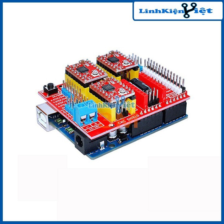 193 Combo Arduino Uno R3 Dán + Shield Uno R3 V3+ 4 Module A4988
