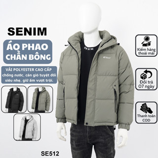  Áo khoác phao nam chần bông SENIM cao cấp cản gió cản bụi giữ ấm áo nam thể thao năng động Se512 