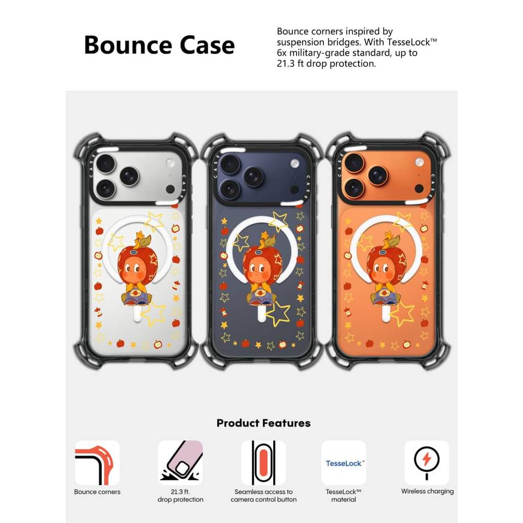 CASECASE X Shine Star Apple Case Hút từ tính Mặt sau Acrylic cứng cho Apple IPhone 14 / 15 / 16 / 17