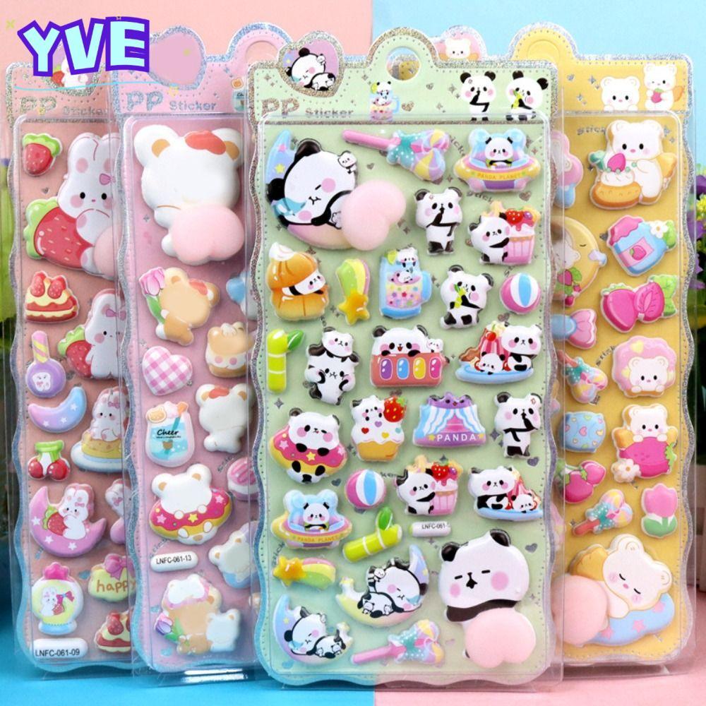 YVE Puffy Sticker, Capybara Collage Làm Squishy Giảm Căng Thẳng Miếng Dán, Thỏ Dễ Thương DIY Trang T