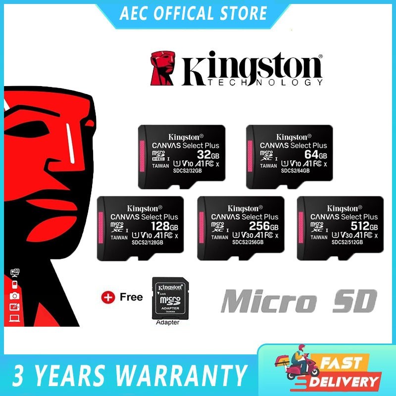 Thẻ Nhớ Kingston Thẻ Micro SD 32GB MicroSD TF SDCS2 U1 V10 A2 64GB 32G 100MB / S Tốc Độ Đọc Lớp 10