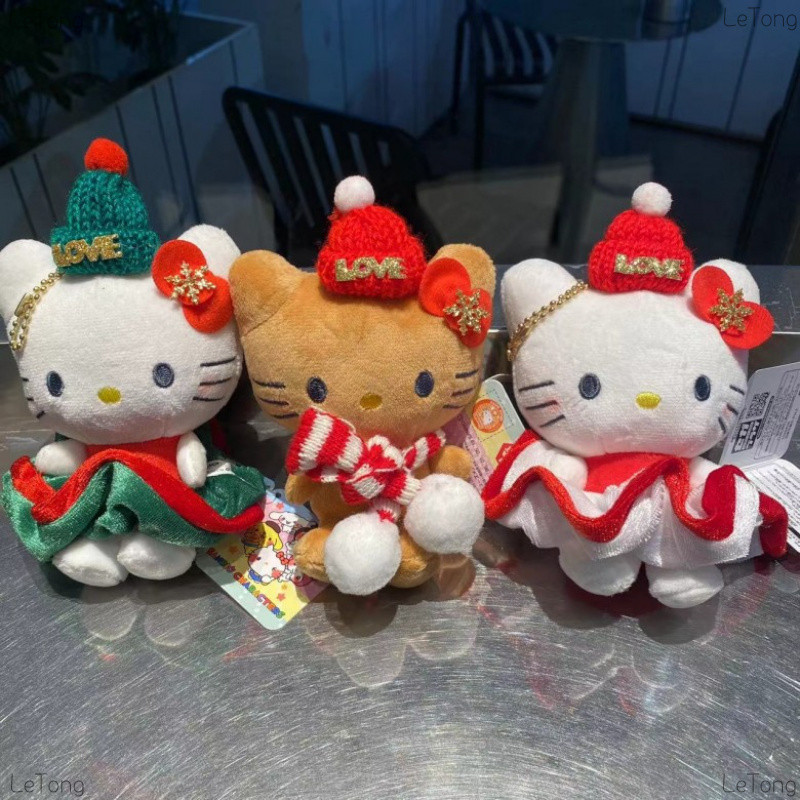 W Mùa Đông Mũ Giáng Sinh Hello Kitty Quyến Rũ Siêu Dễ Thương Hello Kitty Mặc Mũ Giáng Sinh Trang Phụ