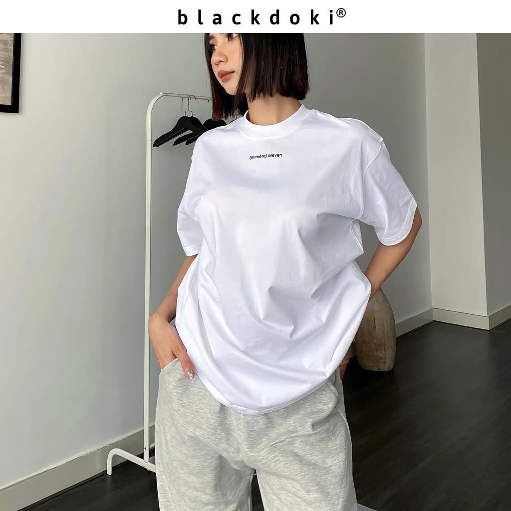 Áo thun nữ BLACKDOKI-NUMERO BASIC ,áo phông hiện đại cá tính chất cotton dày dặn oversize