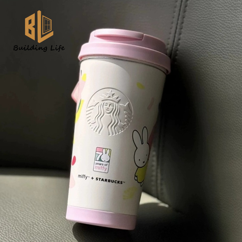 Starbucks × Miffy Thermos Cup 473ml Joint Series Phiên bản giới hạn Cốc cà phê bằng thép không gỉ mà