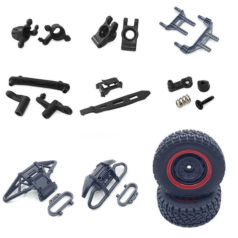 JJRC Q130 Bốn Bánh Lái Xe Chân Lớn Đua Xe Địa Hình Phụ Kiện Xe Lốp Trước Vỏ Xe Trụ Cột Lắp Ráp