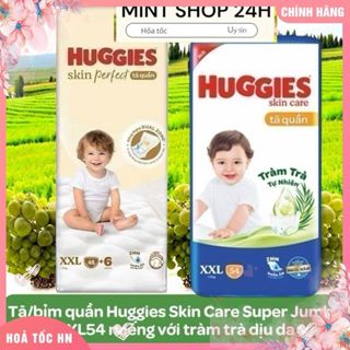  Tã bỉm quần Huggies Skin perfect xxl48+6 tã quần Huggies skin Care Super Jumbo XXL54 miế 