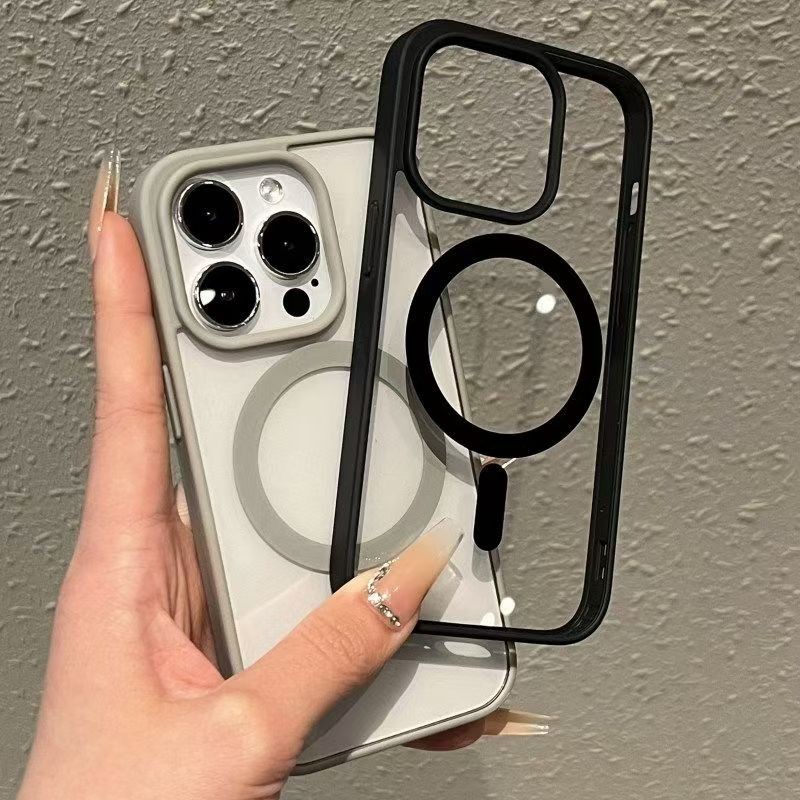 Ốp điện iphone từ tính trong suốt có sạc không dây Cho Iphone 7 xs xr 11 12 13 14 15 16 Pro Max Plus