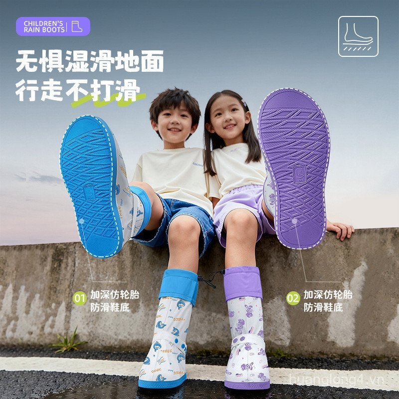 Durable Men's Rain Shoe Covers Children's Thickened Riding High Tube Sandproof Cycling Student Hikin