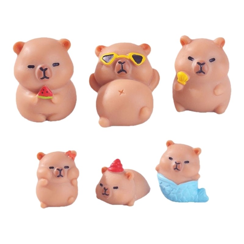 Mya Thu Nhỏ Capybara Tượng Trang Trí Sân Vườn Capybara Hình Mini Bánh Toppers