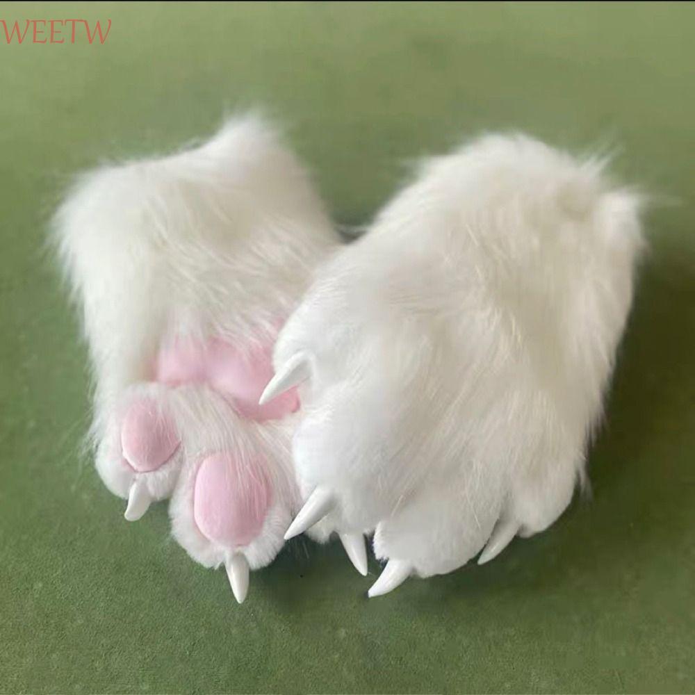 WEETW Sang Trọng Cat Paw Găng Tay, Furry Fursuit Kigurumi Cosplay Trang Phục Găng Tay, Hoạt Hình Kaw