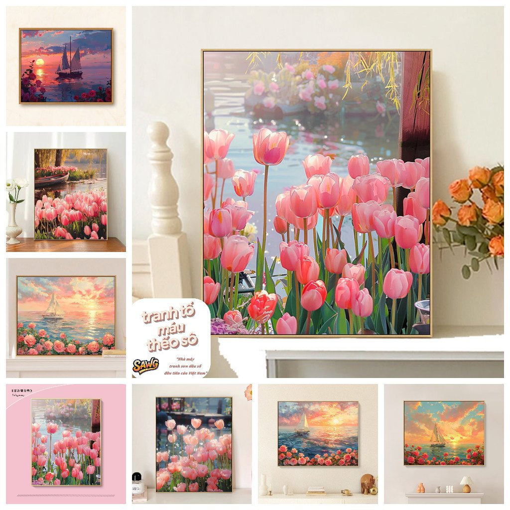 Khung cưa-32 * 40 / 40 * 50cm-color-by-num-painting -digital-painting -digital-coloring-painting -di