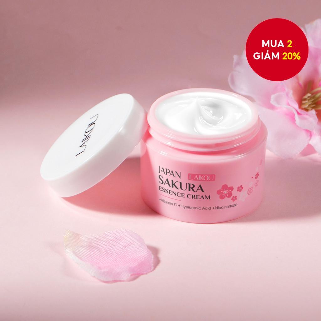 Kem dưỡng da mặt LAIKOU Sakura Sửa chữa dưỡng ẩm Kem dưỡng ẩm ngay cả tông màu da 25g