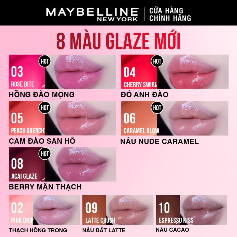 Son bóng dưỡng Maybelline New York Lifter Glaze cho môi mềm ẩm mướt, mọng thạch Cherry 2.8g | BigBuy360 - bigbuy360.vn