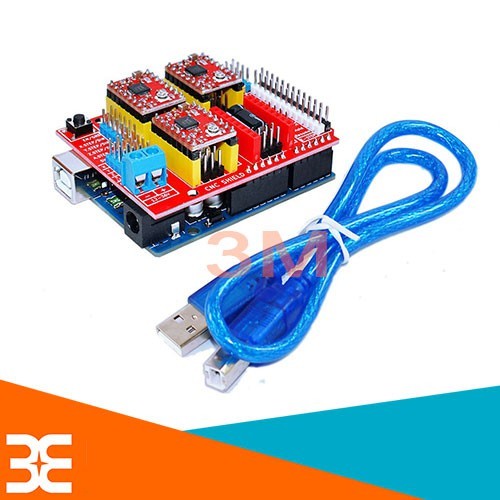 193 Combo Arduino Uno R3 Dán + Shield Uno R3 V3+ 4 Module A4988