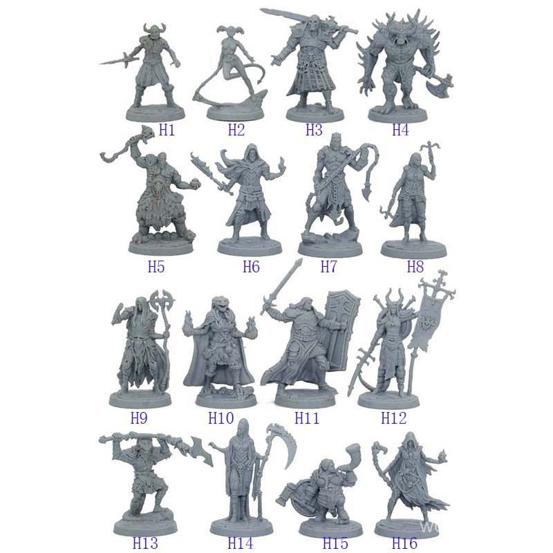 E1 Ku Magic Board Game Model Nữ Mage Warrior Bull Monster Human Skeleton Warlock Lùn